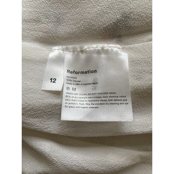 Reformation Roberta Floral Viscose Peasant Boho Maxi /Midi Dress Size 12 - Picture 10 of 10